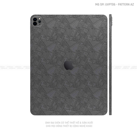 Dán Skin IPad Pro Series Vân Nổi Pattern AZ Xám | UVPT06