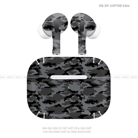 Dán Skin Tai Nghe Airpod Pro/ Pro 2 Vân Camo Urban Xám | UVPT08