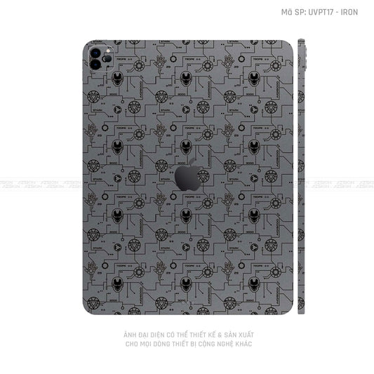 Dán Skin IPad Air Series Vân IRonman Xám | UVPT17