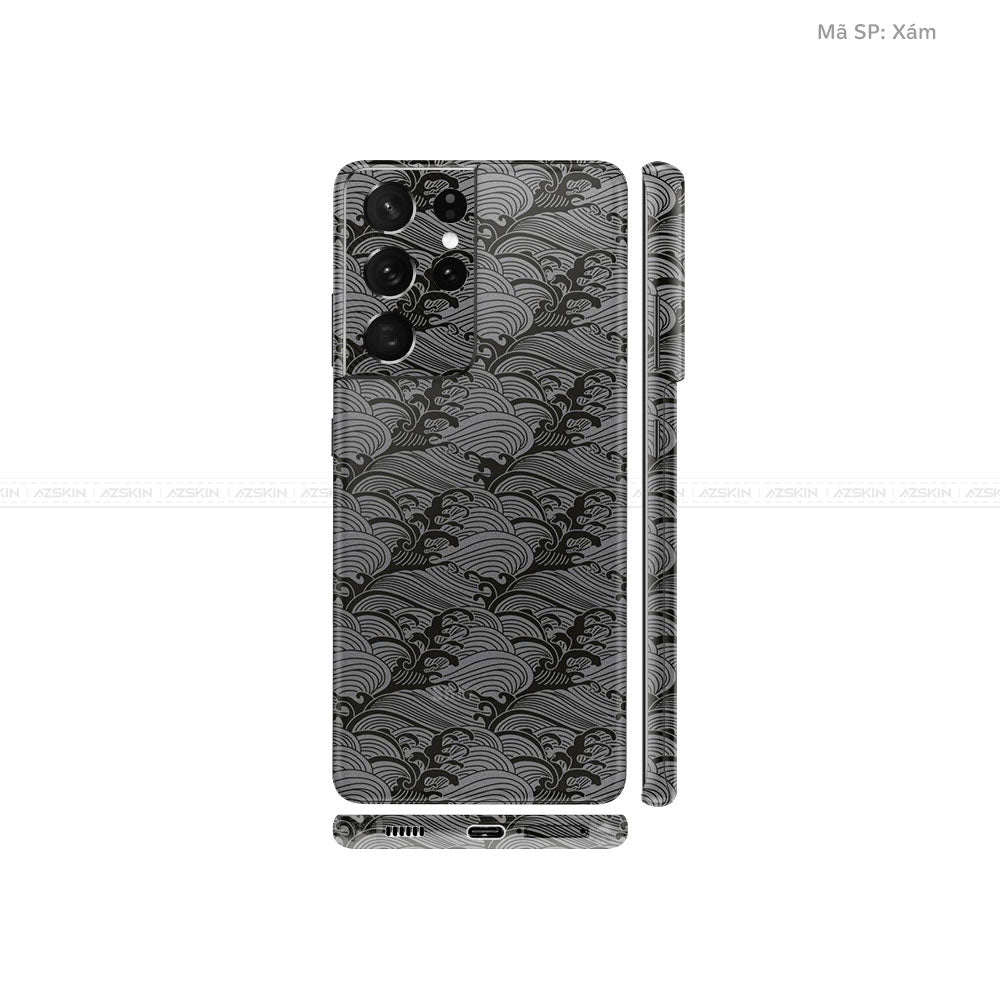 Dán Skin Galaxy S21 Series Vân Pattern Wave Xám | UVPT09