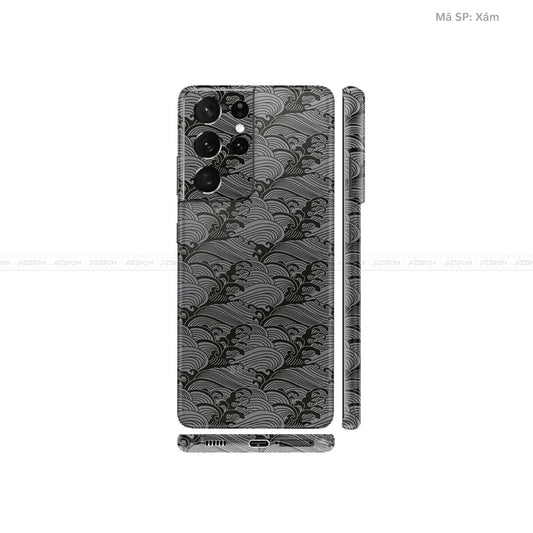 Dán Skin Galaxy S21 Series Vân Pattern Wave Xám | UVPT09