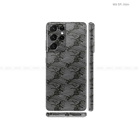 Dán Skin Galaxy S21 Series Vân Pattern Wave Xám | UVPT09