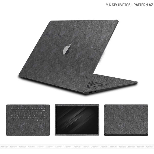 Dán Skin Macbook Vân Nổi Pattern AZ Xám | UVPT06
