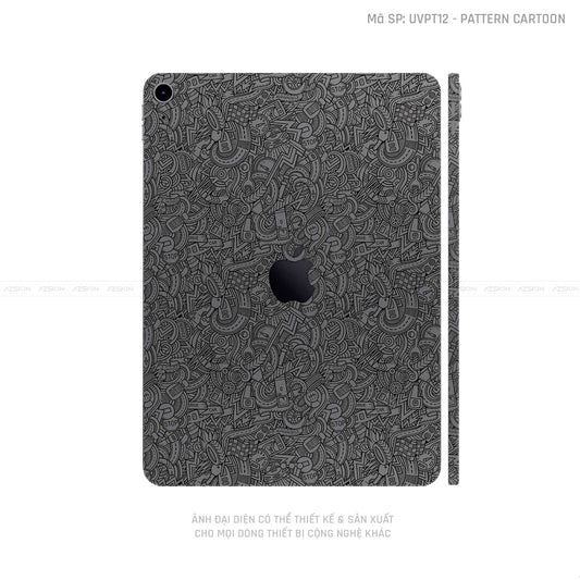 Dán Skin IPad Mini Series Vân Nổi Cartoon Xám | UVPT12