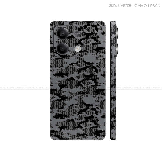Dán Skin Điện Thoại Xiaomi Redmi 13 Series Vân Nổi Camo Urban Xám | UVPT08