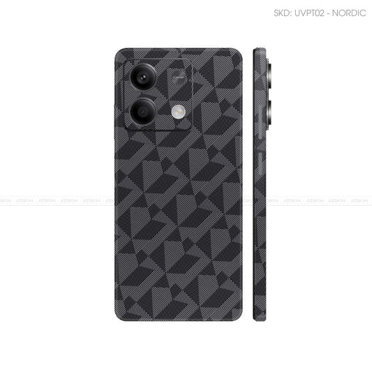 Dán Skin Điện Thoại Xiaomi Redmi 13 Series Vân Nổi Nordic Xám | UVPT02