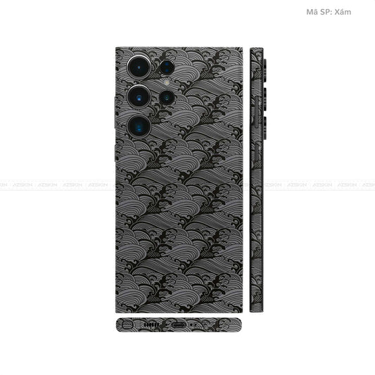 Dán Skin Galaxy S23 Series Vân Nổi Pattern Wave Xám | UVPT09