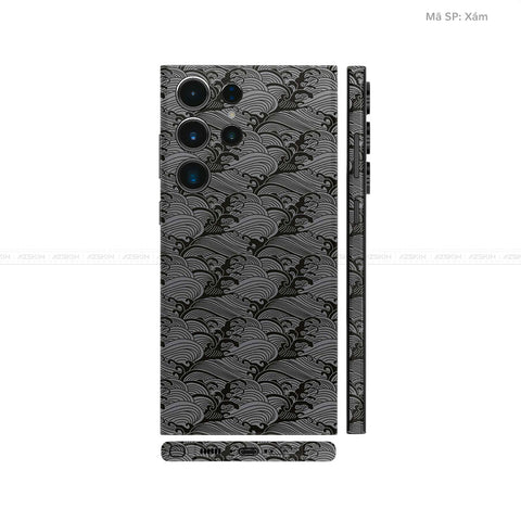 Dán Skin Galaxy S23 Series Vân Nổi Pattern Wave Xám | UVPT09