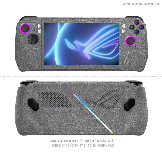 Dán Skin Máy Chơi Game Asus ROG Vân Pattern AZ Xám | UVPT06