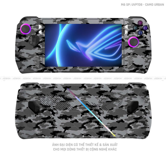 Dán Skin Máy Chơi Game Asus ROG Vân Camo Urban Xám | UVPT08