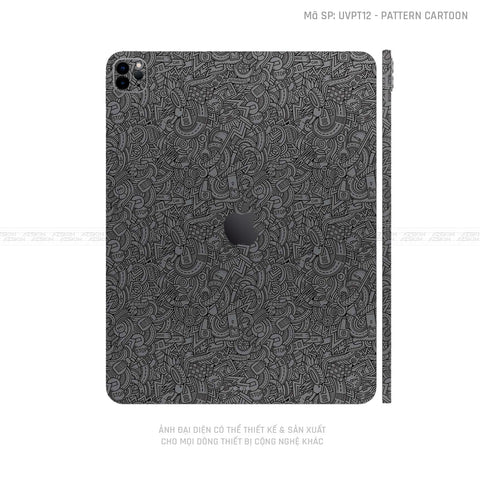 Dán Skin IPad Pro Series Vân Pattern Cartoon Xám | UVPT12