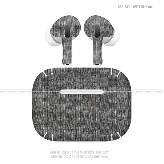 Dán Skin Tai Nghe Airpod 3 Vân Vải Xám | UVPT15