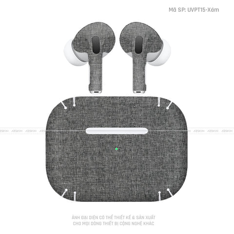 Dán Skin Tai Nghe Airpod 3 Vân Vải Xám | UVPT15