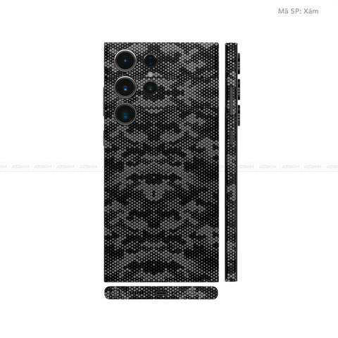Dán Skin Samsung Galaxy S24 Series Vân Nổi Mamba Xám | UVPT05