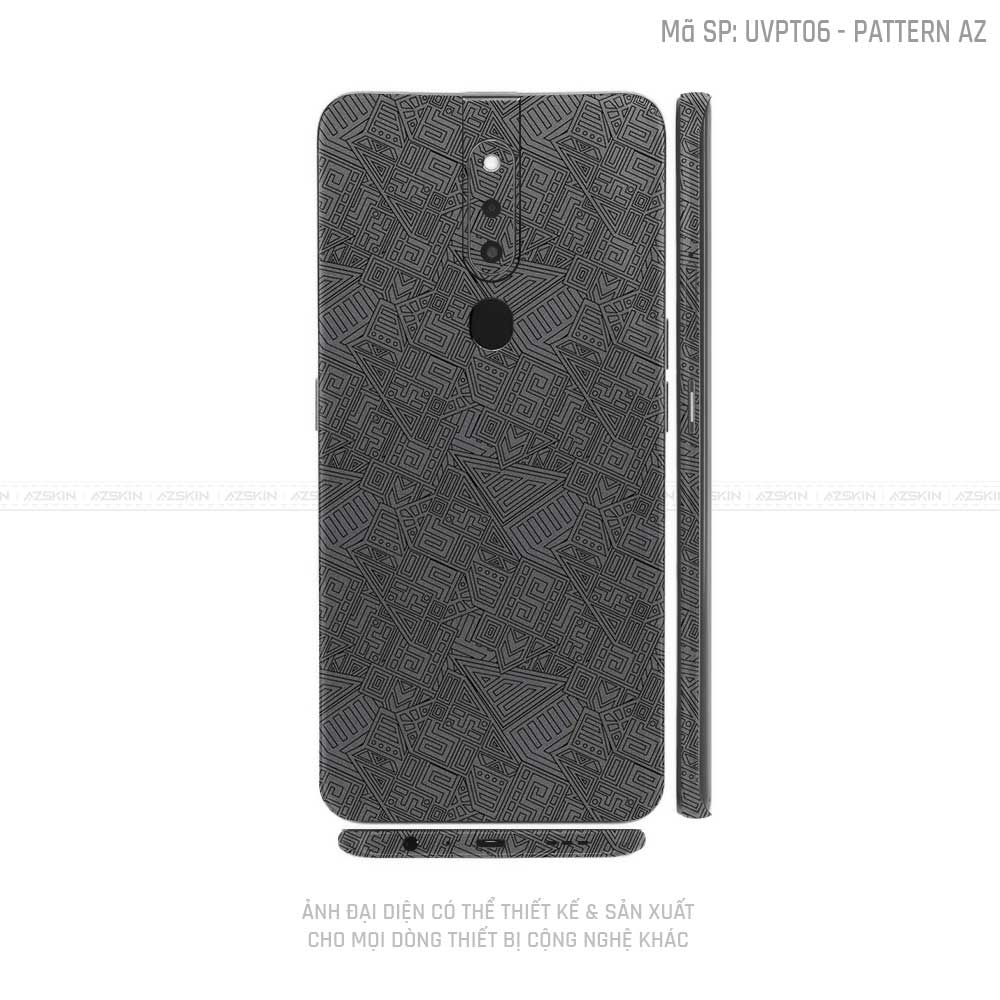 Miếng Dán Skin Điện Thoại OPPO F Series Vân Pattern AZ Xám | UVPT06