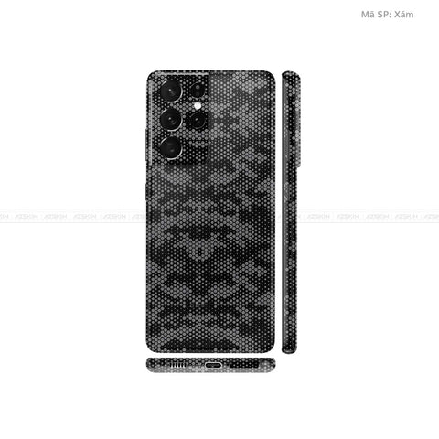 Dán Skin Galaxy S21 Series Vân Mamba Xám | UVPT05