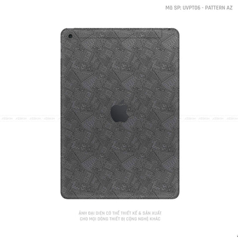 Dán Skin IPad Gen Series Vân Pattern AZ Xám | UVPT06