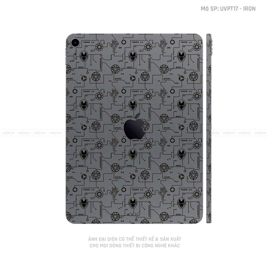 Dán Skin IPad Mini Series Vân Nổi IRonman Xám | UVPT17