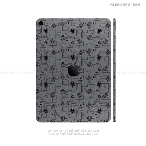 Dán Skin IPad Mini Series Vân Nổi IRonman Xám | UVPT17