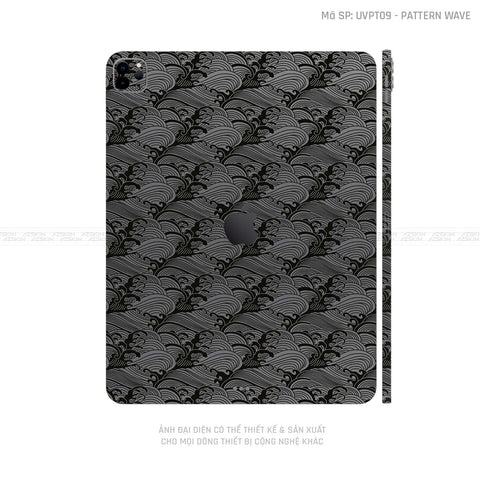 Dán Skin IPad Pro Series Vân Nổi Pattern Wave Xám | UVPT09