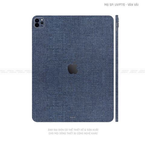Dán Skin IPad Pro Series Vân Vải Xanh Bò | UVPT15