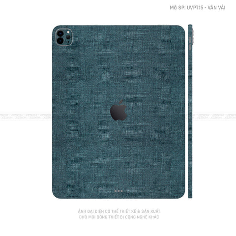 Dán Skin IPad Pro Series Vân Vải Xanh Cổ Vịt | UVPT15