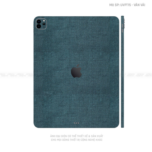 Dán Skin IPad Air Series Vân Vải Xanh Cổ Vịt | UVPT15