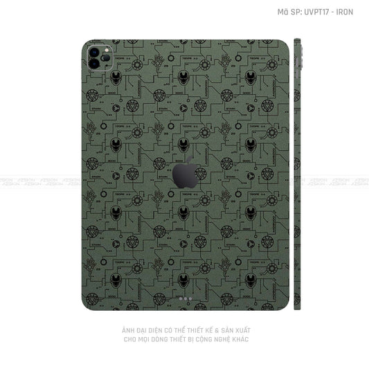 Dán Skin IPad Air Series Vân IRonman Xanh | UVPT17
