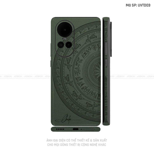Miếng Dán Skin Điện Thoại OPPO Reno Series Vân Trống Đồng Xanh Midnight | UVTD03