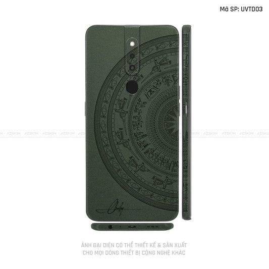 Miếng Dán Skin Điện Thoại OPPO F Series Vân Trống Đồng Xanh Midnight | UVTD03