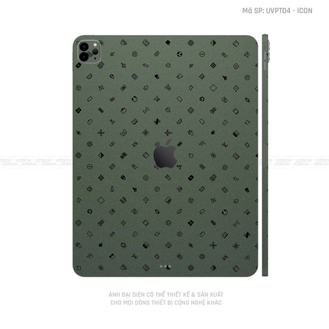 Dán Skin IPad Air Series Vân ICON Xanh | UVPT04