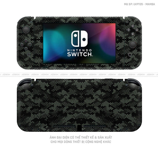 Dán Skin Máy Chơi Game Nintendo Switch Vân Mamba Xanh | UVPT05