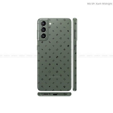 Dán Skin Galaxy S21 Series Vân ICON Xanh | UVPT04