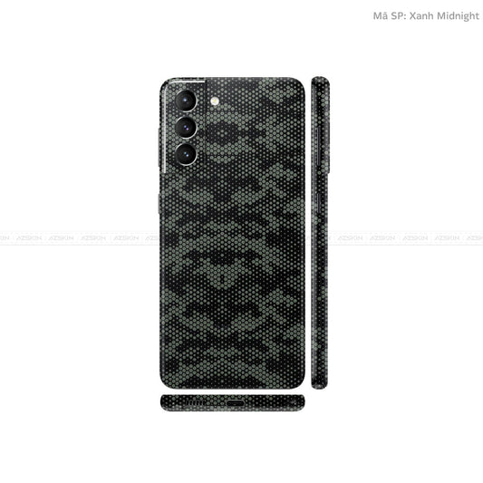 Dán Skin Galaxy S21 Series Vân Mamba Xanh | UVPT05