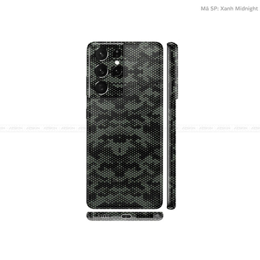 Dán Skin Galaxy S21 Series Vân Mamba Xanh | UVPT05