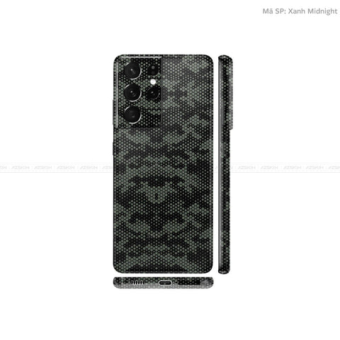 Dán Skin Galaxy S21 Series Vân Mamba Xanh | UVPT05