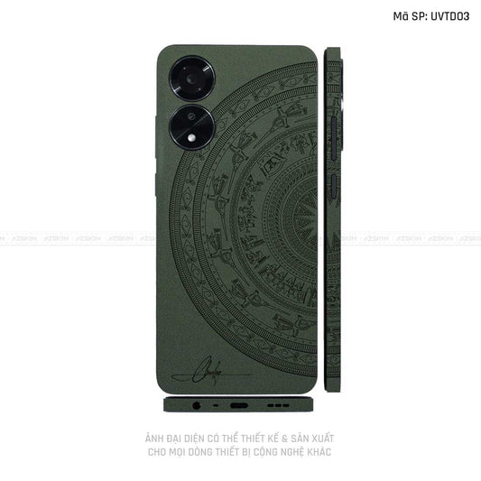 Miếng Dán Skin Điện Thoại OPPO A Series Vân Trống Đồng Xanh Midnight | UVTD03