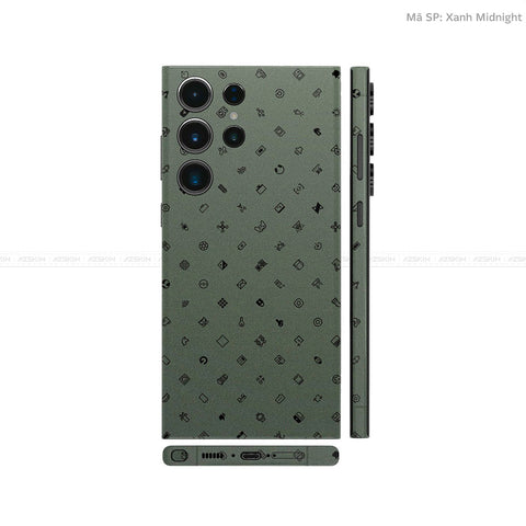 Dán Skin Galaxy S23 Series Vân Nổi Pattern ICON Xanh | UVPT04