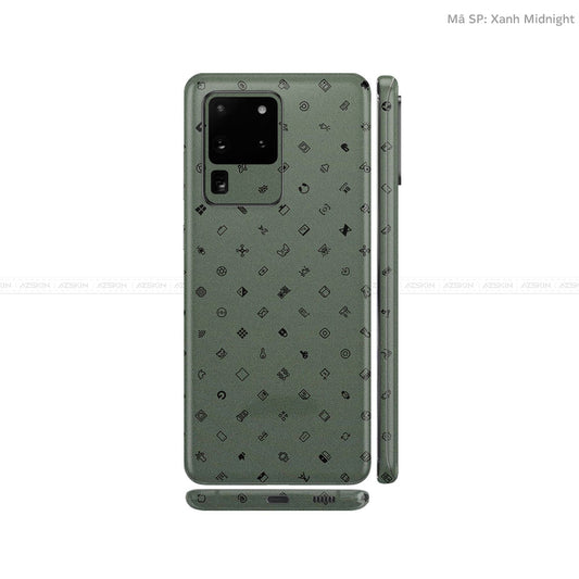 Dán Skin Galaxy S20 Series Vân ICON Xanh Midnight | UVPT04