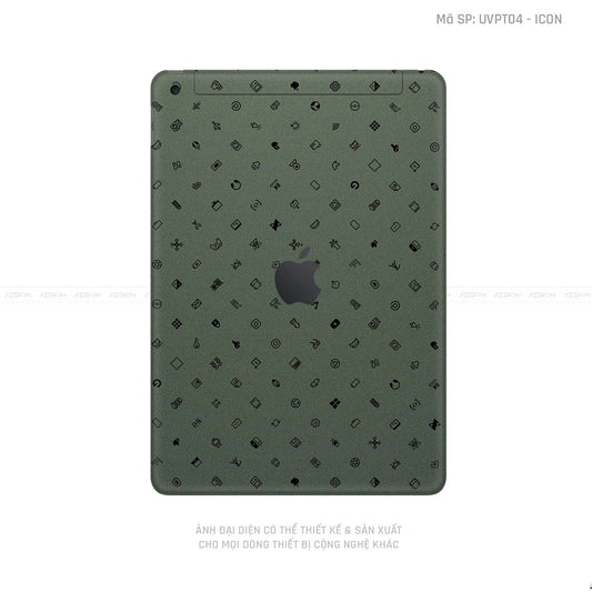 Dán Skin IPad Gen Series Vân ICON Xanh | UVPT04
