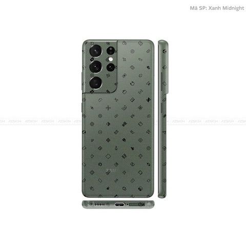 Dán Skin Galaxy S21 Series Vân ICON Xanh | UVPT04