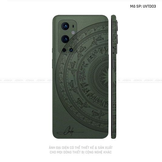 Dán Skin Oneplus 8/9 Series Vân Trống Đồng Xanh Midnight | UVTD03