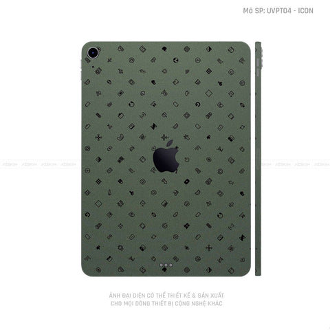 Dán Skin IPad Mini Series Vân ICON Xanh | UVPT04