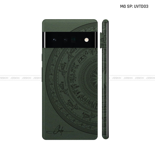 Dán Skin Google Pixel 6 Series Vân Trống Đồng Xanh Midnight | UVTD03