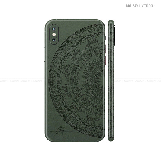 Dán Skin IPhone X Series Vân Trống Đồng Xanh Midnight | UVTD03