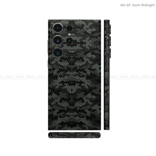 Dán Skin Samsung Galaxy S24 Series Vân Nổi Mamba Xanh Midnight | UVPT05