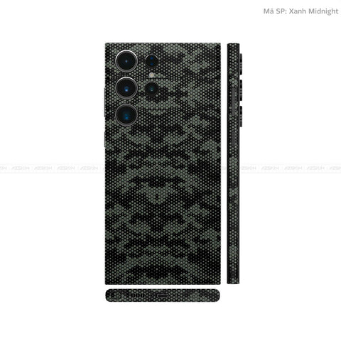 Dán Skin Samsung Galaxy S24 Series Vân Nổi Mamba Xanh Midnight | UVPT05