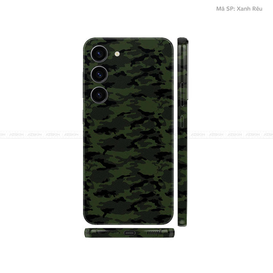 Dán Skin Samsung Galaxy S24 Series Vân Nổi Camo Xanh | UVPT08