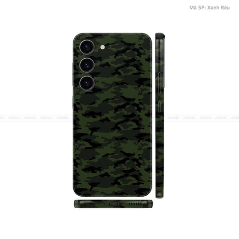 Dán Skin Samsung Galaxy S24 Series Vân Nổi Camo Xanh | UVPT08