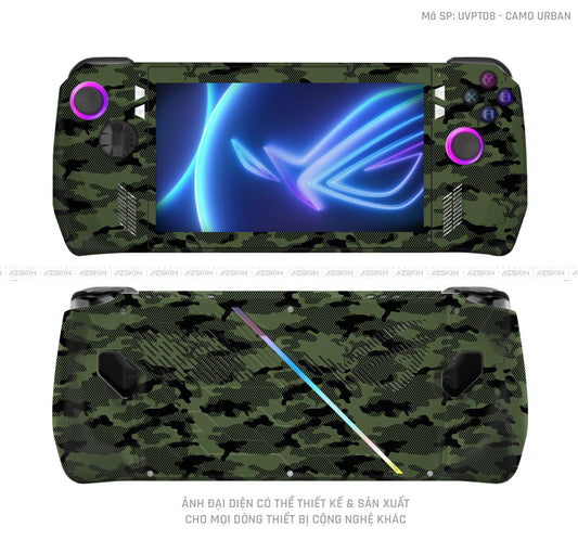 Dán Skin Máy Chơi Game Asus ROG Vân Camo Urban Xanh Rêu | UVPT08